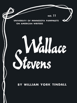 cover image of Wallace Stevens--American Writers 11